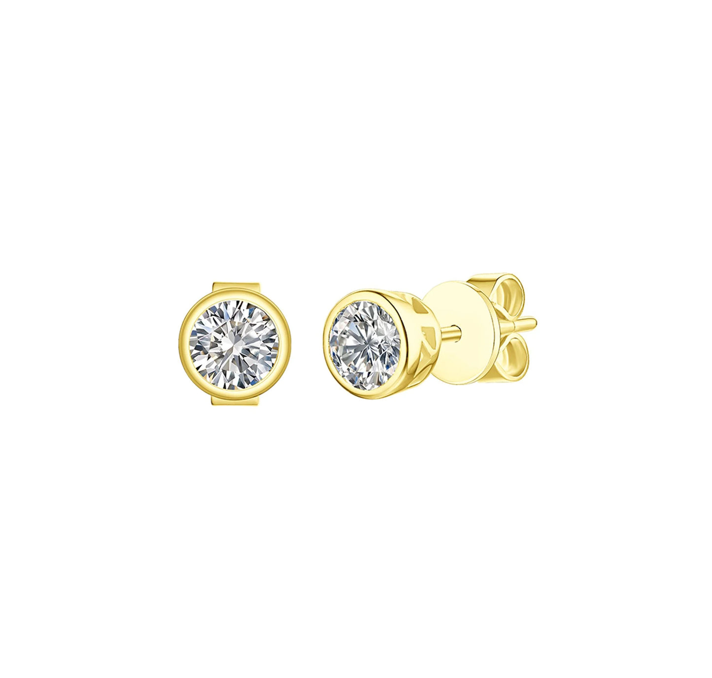 Solitaire Bezel 0.80 ct Lab Grown Diamond Earrings
