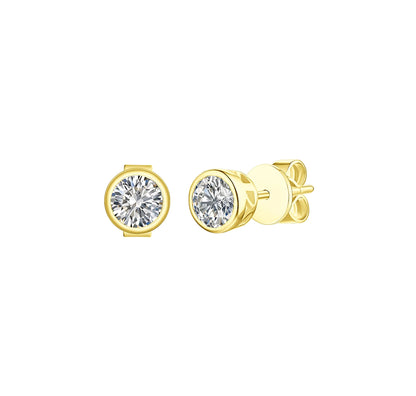 Solitaire Bezel 0.80 ct Lab Grown Diamond Earrings
