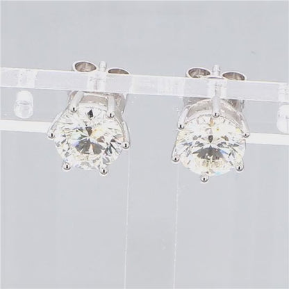 Solitaire 1.90 ct Lab Grown Diamond Earrings