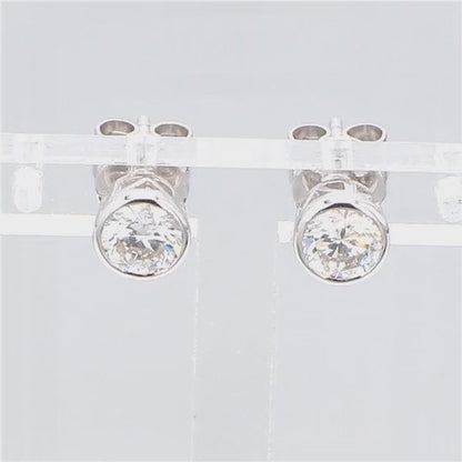 Solitaire Bezel 0.80 ct Lab Grown Diamond Earrings