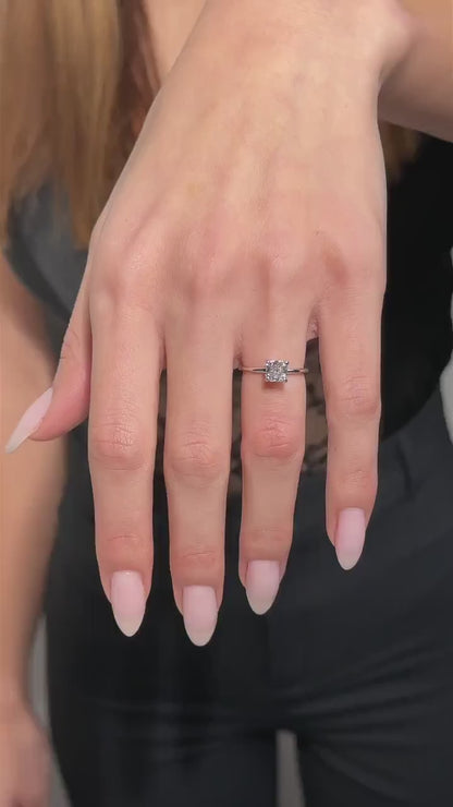 Solitaire Cushion cut 1.00 ct Lab Grown Diamond Ring